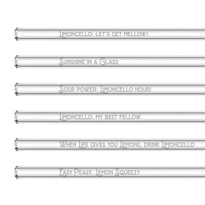 Verre à Limoncello Spritz - 6 phrases amusantes sur des pailles