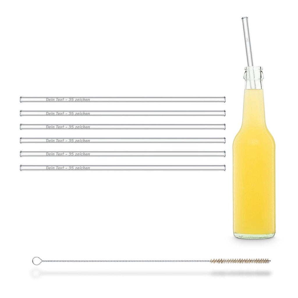 HALM 50x 12 inch (30 cm) glass straws with engraving for bottles from 0.33  - 1 liter - HALM Straws