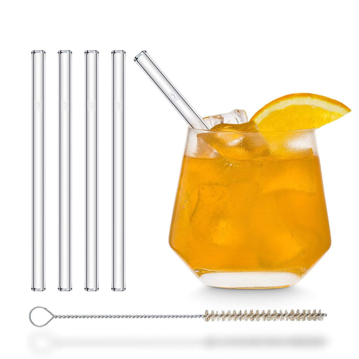 HALM glass straws 10 cm short straight - 6 pieces for B52 shot